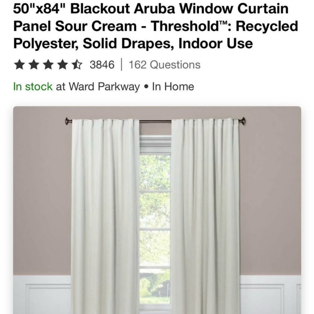 Threshold blackout Aruba curtains (2 panels)
